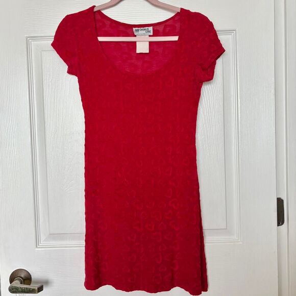 Chorus Line Vintage Red Dress with Hearts - Picture 1 of 4